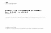 Provider Support Manual 2017 to 2018: version 3 · Provider Support Manual for 2017 to 2018 Version 3.1 This document contains guidance to support providers to meet requirements and