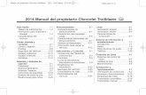 2014 Manual del propietario Chevrolet Trailblazer M · Manual del propietario Chevrolet Trailblazer - 2014 - 2nd Edition - 8/21/13 Black plate (1,1) ... ACDelco relación de 50% de
