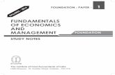 FUNDAMENTALS OF ECONOMICS AND …...FOUNDATION STUDY NOTES FOUNDATION : PAPER - 1 FUNDAMENTALS OF ECONOMICS AND MANAGEMENT The Institute of Cost Accountants of India CMA Bhawan, 12,