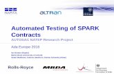 Automated Testing of SPARK Contracts - CISTER · 2016-07-18 · SPARK Contracts Automated Testing of SPARK Contracts Reduce time and effort to test low-level requirements (LLRs) of
