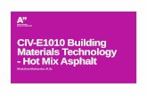 CIV-E1010 Building Materials Technology - Hot Mix Asphalt Mix...CIV-E1010 Building Materials Technology - Hot Mix Asphalt Michalina Makowska, M.Sc. ... (based on gradation and compactability)
