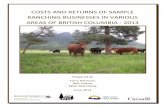 COSTS AND RETURNS OF SAMPLE RANCHING ......COSTS AND RETURNS OF SAMPLE RANCHING BUSINESSES IN VARIOUS AREAS OF BRITISH COLUMBIA - 2013 Prepared by Terry Peterson Bob France Mike Malmberg