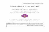 UNIVERSITY OF DELHI. (Vocational... · 2015-07-17 · UNIVERSITY OF DELHI FACULTY OF SOCIAL SCIENCES UNDERGRADUATE PROGRAMME (Courses effective from Academic Year 2015-16) SYLLABUS