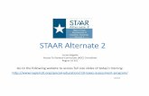 STAAR Alternate 2 - Region 10 Education Service Center Alt training 2015.pdf · • All questions must be answered with “Yes” before the ARD committee can recommend STAAR Alternate