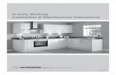 Granite Worktop Installation & Maintenance Instructions...while cutting, ensure the frames are sturdy enough to support the weight. Make sure measurements are checked before cutting