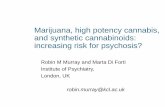 Marijuana, high potency cannabis, and synthetic ... · and synthetic cannabinoids: increasing risk for psychosis? Robin M Murray and Marta Di Forti Institute of Psychiatry, ... fled