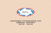 SUPREME PETROCHEM LTD ANNUAL REPORT 2018 - 2019 Petrochem Ltd AR 2018-19.pdfWalchand Hirachand Hall, Indian Merchants’ Chamber, IMC Marg, Churchgate, Mumbai 400 020. SUPREME PETROCHEM