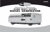 Owner’s Manual 6500 WATT SILENT DIESEL GENERATOR · 6500 WATT SILENT DIESEL GENERATOR TM APG3202 Owner’s Manual READ AND SAVE THESE INSTRUCTIONS! . 1 ... damage to the generator