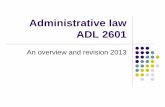 Administrative law ADL 2601 - gimmenotes · Problem statement Breakdown –identify NB parts (quickly write this down) The MEC for Roads and Transport (representative in control of