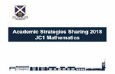 Academic Strategies Sharing 2018 JC1 MathematicsH2 Math vs H2 Further Math H2 Math H2 Further Math Prepares students adequately for university courses where more in-depth math content