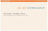 Versant Arabic Testordinate.com/technology/VersantArabicTestValidation.pdf · 2019-12-11 · The Versant Arabic Test measures facility with spoken Arabic, ... The administrator should