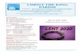 CHRIST THE KING PARISH · 2020-03-12 · Al Weaver & Gerice Guba & Choir Tim Novembre . Third Sunday of Lent March 15, 2020 539 Christ the King Page 5 ROSARY ALTAR SOCIETY will have