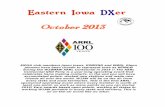 The Eastern Iowa Dxer - EIDXA · October 2013 The Eastern Iowa Dxer Page 8 My newest patio/portable radio. Nothing on the HF bands tonight? It's Fall, time to sit on the patio and