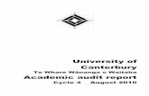 University of Canterbury · University of Canterbury academic audit report, Cycle 4, August 2010 vi New Zealand Universities Academic Audit Unit – Te Wāhanga T ātari 4 Te Tiriti