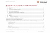 RECRUITMENT & SELECTION - University of Reading...Recruitment and Selection process 5.1 The University’s recruitment and selection process is set out in detail in Appendices 1 to