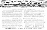 Traffic Issues on AFCA Agenda · 2016-04-11 · 3 As detailed on page 1, the guest speaker at the April 20 AFCA meeting will be Arlington County traffic engineer Sergio Viricochea.