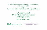Annual Performance Report 2009-10politics.leics.gov.uk/documents/s47161/H - Annual... · 2 Introduction This Performance Report looks back upon the performance of the County Council