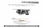 GP Series Portable Generator - Spray foam...Owner’s Manual for Portable Generator 1 Section 1 Introduction and Safety Introduction Thank you for purchasing a Generac Power Systems