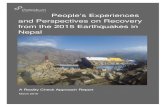 People’s Experiences and Perspectives on Recovery from the ... · People’s Experiences and Perspectives on Recovery from the 2015 Earthquakes in Nepal. i. i ... ‘People’s