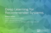 Deep Learning for Recommender Systemspro.unibz.it/projects/schoolrecsys17/DeepLearning.pdf · Deep Learning for Recommender Systems Balázs Hidasi Head of Research @ Gravity R&D balazs.hidasi@gravityrd.com