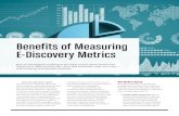 Benef its of Measuring E-Discovery Metricskeeping historical metrics for e-discovery is simple: to control and predict risks and costs associated with litigation. E-discovery metrics