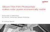 Silicon-Thin-Film Photovoltaic makes solar power ... · Silicon-Thin-Film Photovoltaic. makes solar power economically viable. Photovoltaic in Switzerland. ... Grid-connected Ground