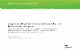 Agricultural investments in Mozambique · 2016-04-18 · Agricultural investments in Mozambique: An analysis of investment trends, business models, and social and environmental conduct.