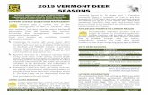 2019 VERMONT DEER SEASONS - VT Fish & Wildlife...Vermont Fish & Wildlife Department Page 1 of 13 2019 VERMONT DEER SEASONS . Recently approved changes to deer hunting regulations will