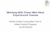 Working With Teens Who Have Experienced Traumasurveygizmolibrary.s3.amazonaws.com/library/189682/... · Trauma Principles It is the child’s experience of the event, not the event