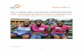 2017 CAMP AND VACATION OPPORTUNITIES FOR CHILDREN & … · 1 2017 CAMP AND VACATION OPPORTUNITIES FOR CHILDREN & ADULTS WITH DISABILITIES ... 6916 N. Charles Street in Townson. Call