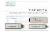 TCP2RTU - mizziTANTE.atTCP2RTU Papouch s.r.o. Page 4 DESCRIPTION TCP2RTU is a transparent converter of the MODBUS TCP protocol, running over Ethernet, into the MODBUS RTU protocol,