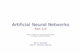 Artificial Neural Networkspeople.sabanciuniv.edu/berrin/cs512/lectures/7-nn1-intro.ppt.pdf · Artificial Neural Networks Part 1/3 Slides modified from Neural Network Design ... they