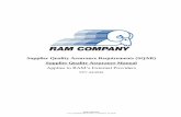 Supplier Quality Assurance Requirements (SQAR) Supplier ... · The Supplier’s quality management system shall be structured such that it does not allow verbal agreements or instructions