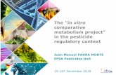 The “in vitro The In vitro comparative... · vitro comparative metabolism studies (in close collaboration with JRC, OECD and ECHA) Pave the way for a common understanding on how