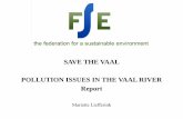 SAVE THE VAAL POLLUTION ISSUES IN THE VAAL RIVER Report · • An owner of land, a person in control of land or a person who occupies or uses the on which-– Any activity or process