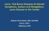 Lyme, Tick Borne Diseases & Mental Symptoms, Autism and ... · Lyme, Tick Borne Diseases & Mental Symptoms, Autism and Morgellons: Lyme Disease in the Family Robert Bransfield, MD,