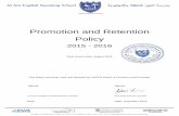 Promotion and Retention Policy - Al Ain English Speaking ... · Qualifications (recognition of achievement at IGCSE) are awarded according to performance in public examinations. School