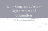 Committees Organization and (4.5) - Congress at Work - U.S ...rodefeldatirondale.weebly.com/uploads/3/8/3/3/38339087/4.5_notes... · When does Congress meet Congressional terms Congress