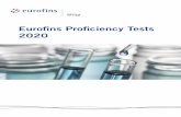 Eurofins Proficiency Tests 2020 · Performed under DANAK accreditation no. 534 according to ISO 17043. Eurofins Miljø is the only accredited proficiency test provider for wastewater