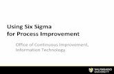 Using Six Sigma for Process Improvement · 2016-12-09 · DMAIC The universal problem-solving methodology for Process Improvement Define Measure Analyze Improve Control. ... document