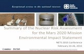 Summary of the Nuclear Risk Assessment Environmental ...anstd.ans.org/wp-content/uploads/2015/07/5025_Clayton-et-al.pdf · Multi-Mission Radioisotope Thermoelectric Generator (MMRTG)