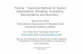 Tutorial: “Statistical Methods for System …...• Reliability – We expect our systems to fail very infrequently • Maintainability – When systems do fail, we expect very quick