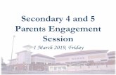 Secondary 4 and 5 Parents Engagement Session · QUEENSTOWN Secondary School Plan, Action Preparation for Early Admission Exercise (EAE) to ITE or Polytechnic –Application period