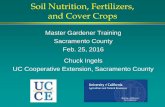 Soil Nutrition, Fertilizers, and Cover Cropsccag-eh.ucanr.edu/files/241481.pdf · Soil Nutrition, Fertilizers, and Cover Crops Master Gardener Training Sacramento County Feb. 25,