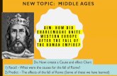 NEW TOPIC: MIDDLE AGES · would be a central theme of the Middle Ages. Meanwhile, secular rulers expanded their political kingdoms. •Christendom (literally "Christian kingdom").
