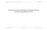 Tennessee State Reporting Training Manual · Curriculum Configuration Curriculum Mater Data Entry Course Defaults Tennessee State Specific Additional Curriculum Information Curriculum