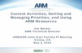Current Activities, Setting and Managing Priorities, and ... · Current Activities, Setting and Managing Priorities, and Using ARM Resources Jim Mather ARM Technical Director . ...