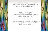The Landau-de Gennes theory for nematic liquid crystals. · Davis & Gartland 1998 FINITE ELEMENT ANALYSIS OF THE LANDAU-DE GENNES MINIMIZATION PROBLEM FOR LIQUID CRYSTALS L.Longa