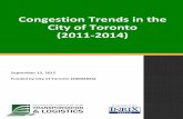 Congestion Trends in the City of Toronto (2011-2014)...Congestion Trends in the City of Toronto: 2011-2014 Matthias Sweet, Carly Harrison, Pavlos Kanaroglou McMaster Institute for