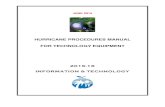 HURRICANE PROCEDURES MANUAL FOR TECHNOLOGY EQUIPMENT · I&T provides a Hurricane Procedures manual for technology equipment. I&T will also relay ... spikes and power failures during